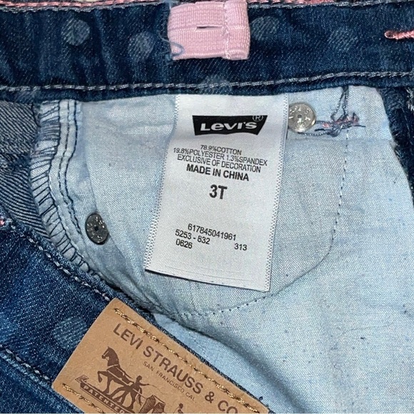 LEVIS Girls Polka Dot Skinny Jeans with Pink Stitching | Size 3T | EUC - Picture 4 of 4
